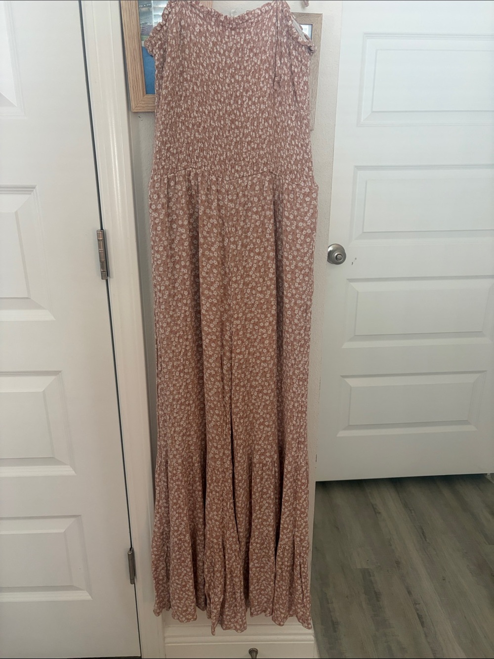 Women’s Floral Tiered Maxi Skirt in Dusty Rose